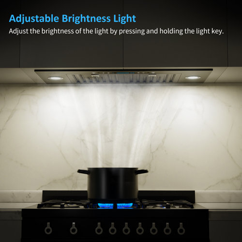 IKTCH 36" 900 CFM Ducted Insert Range Hood in Stainless Steel with